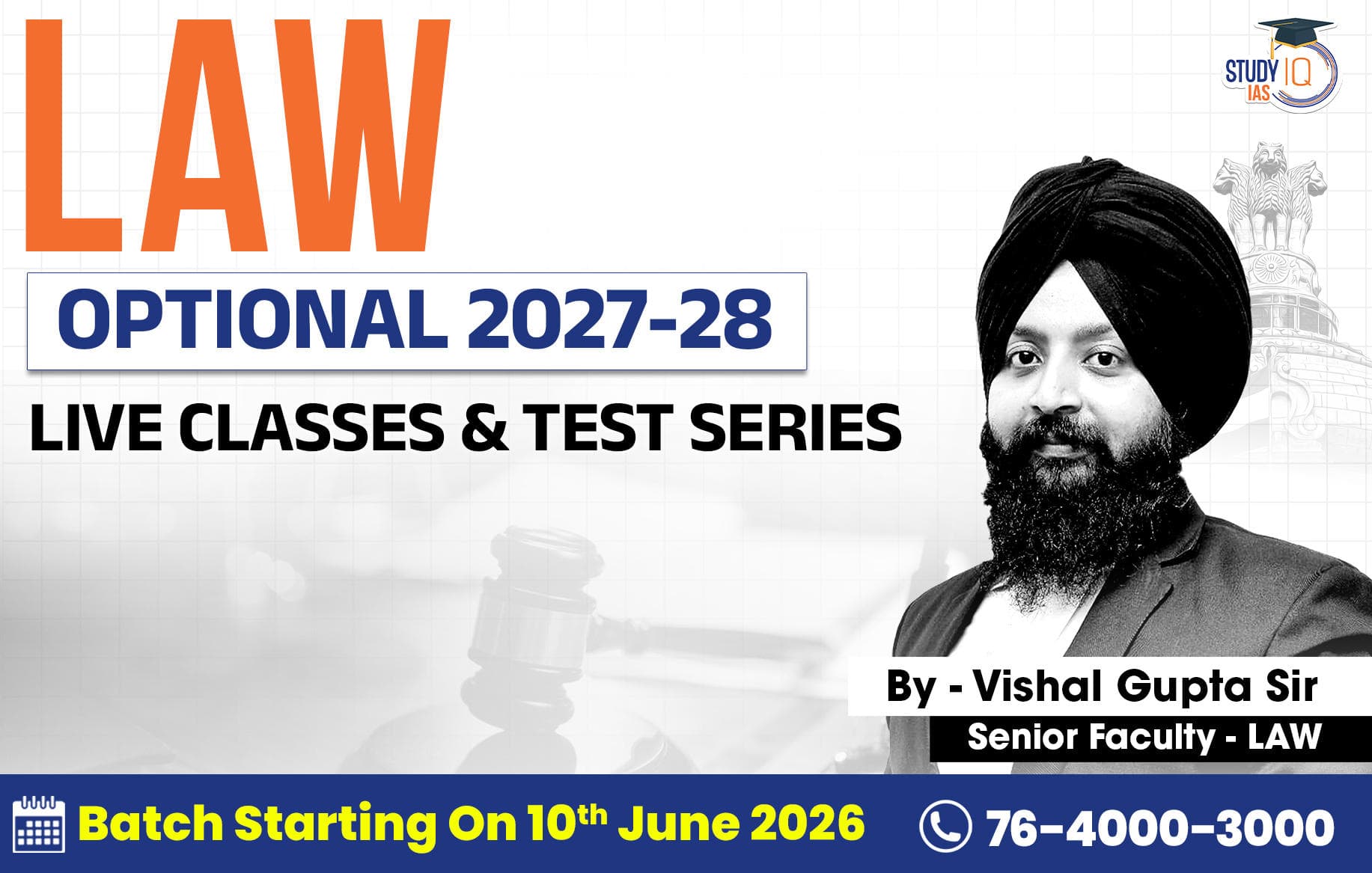 UPSC IAS (Mains) Law Optional Live 2027-28 June Batch By Vishal Gupta 
